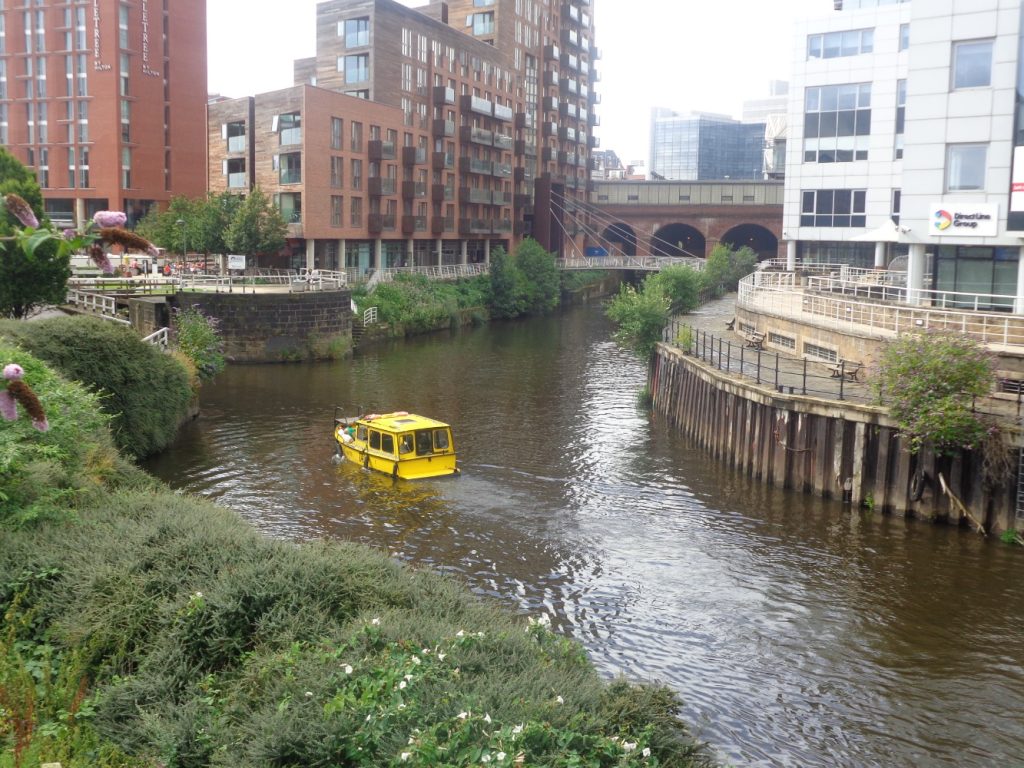 Image of Leeds Dock and the water taxi
