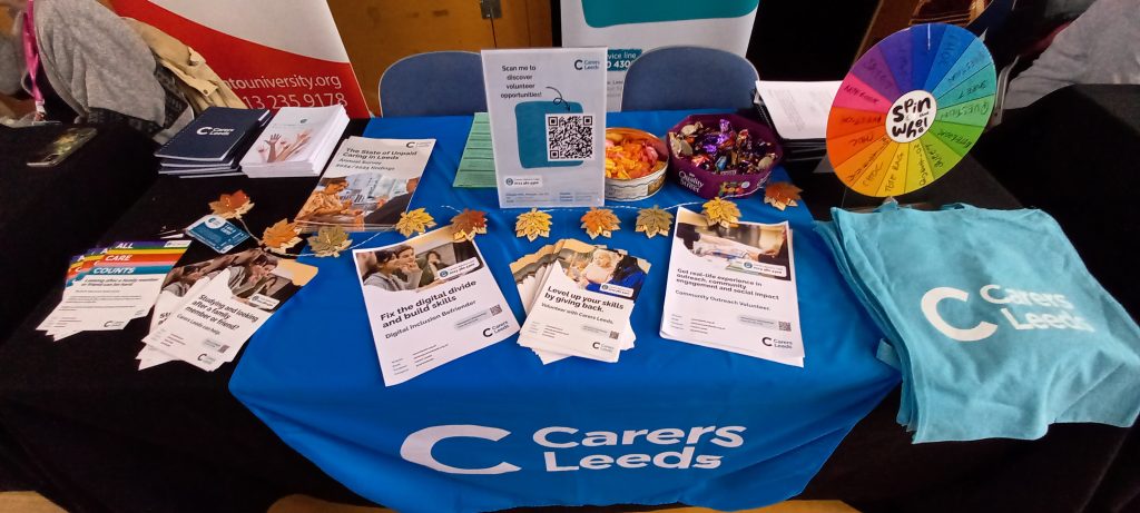 Image of a Carers Leeds stall at an event