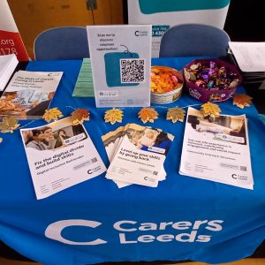 Image of a Carers Leeds stall at an event