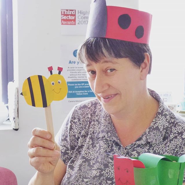 Some days, the work of our Carer Support Workers can be very challenging. Dealing with complicated issues and helping carers navigate difficult circumstances. And other days… the work involves making a rather fetching lady bird hat in preparation for the family fun day tomorrow! Who’s joining us?